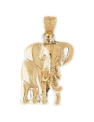 Dazzlers Solid 14k Gold Elephant Charm Pendant Available in three colors from jewelsberry (weights: 2.4 grams only)