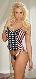 Women's Silk USA Print Cami-Thong Set