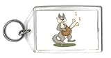 Keychain with bagpipe, wolf, music, playing