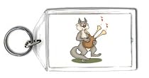 Keychain with bagpipe, wolf, music, playing