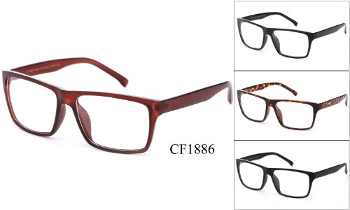 Newbee Fashion® - IG Unisex Retro Squared Celebrity Star Simple Clear Lens Fashion Glasses