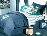 NFL Football Miami Dolphins - 3pc Bedding Sheet Set - Twin Bed