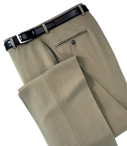 Executive Wool Gabardine Plain Front Trouser