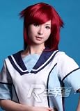 Deep Red Long Length Anime Costume Cosplay Wig