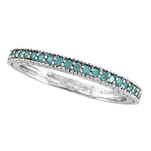 Blue Diamond Stackable Ring 14K White Gold by Morris and David (0.312ct)