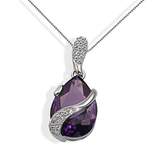 Goldmaid - Fa C4307S - Collier Femme - Argent 925/1000 - 1 Lilas en Forme de Goutte - 24 Oxydes de Zirconium blancs