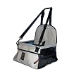 Kyjen Outward Hound Pet Car Booster Seat, Deluxe Faux-Leather, Small, Gray