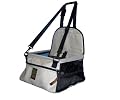 Kyjen Outward Hound Deluxe Pet Lookout Faux-Leather Car Booster Seat, Gray