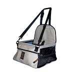 Kyjen Outward Hound Pet Car Booster Seat, Deluxe Faux-Leather, Small, Gray