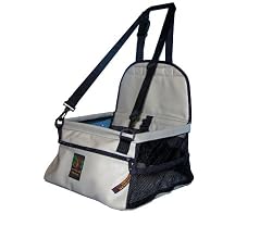 Kyjen Outward Hound Pet Car Booster Seat, Deluxe Faux-Leather, Small, Gray