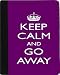 Rikki KnightTM Shut Up or Go Away – Purple Color Design – Black Leather and Faux Suede Case for Apple iPad® 2 – The New iPad (3rd Generation) – Unisex – Ideal Gift for all occassions!