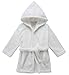Yanzi6 Unisex-baby Winter Soft Soft Coral Fleece Flush Hooded Bath Robe (18-24 Months, White)