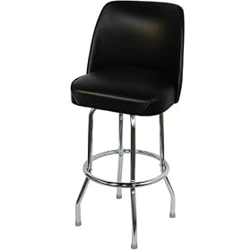 Commercial Barstool with Black Vinyl and Chrome Frame