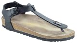 Birkenstock thong Kairo from Nubuck in Jet Black with a regular insole