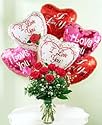 The Perfect Dozen of 6 Roses & 6 Balloons