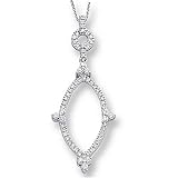 16Open Diamond Oval Pendant