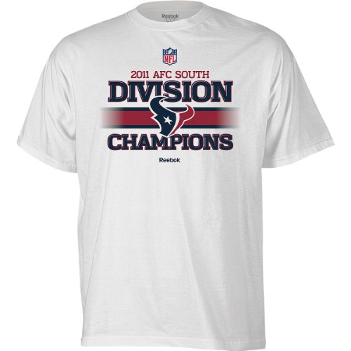 NFL Men's Houston Texans 2011 AFC South Division Champions Tee Shirt (White, Large)