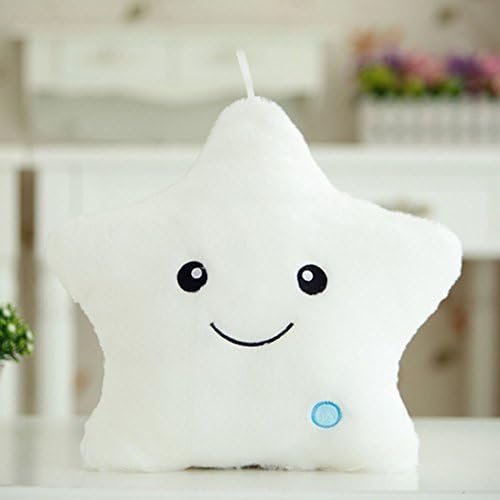 Big Gadgets Battery Powered Decorative 7 Flashing LED Light Plush Smiling Star Face Cushion Pillow for Leaning on Modern (Star) by Big Gadgets