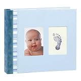 Photo and Footprint Baby Book - Blue
