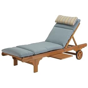 Strathwood Chaise Cushion, Bluehaze with Seamist Headrest from Furniture Cushions