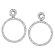 18K White Gold Round Diamond Fashion Earrings