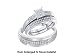 Micro Pave 10k. White Gold 3 Pc. Genuine Diamond Wedding Set for Him and Her