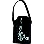 Nicole Miller Suede Front Flap Universal Cell Phone Carry Case with Hand Strap, Black with Clear Gems