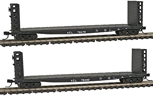 Walthers N Scale 54' GSC Bulkhead Flatcar Airboard Coast Line/ACL (2-Pack)
