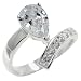 Sterling Silver Pear Cut Cz Swirl Wrap Promise Cluster Right Hand Ring