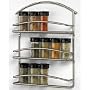 Wall Mounted Spice Rack - Steel Construction (Satin Nickel) (16"H x 12.50"W x 2.75"D)