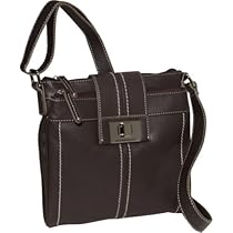 Hot Sale Tignanello Fab Function Pebble Leather N/S Crossbody (Brown)