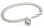 Sterling Silver Filigree Heart Bracelet, 7.5"