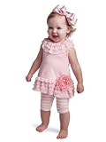 Mud Pie Baby-Girls Newborn Baby Buds Dress and Playground Shorties, Pink, 12-18 Months