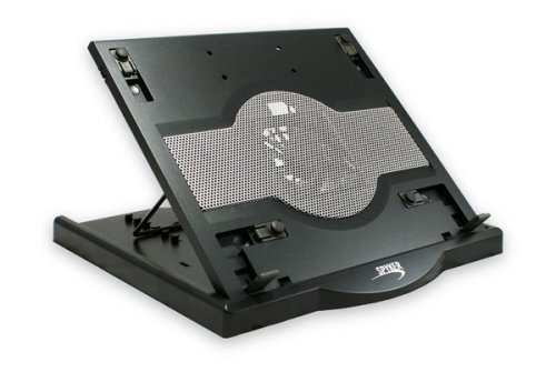 Connectland CL-NBK68001 Swivel Base 15-Inch Laptop Stand and Cooler, Metal Grill With Fan