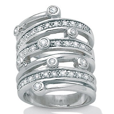 DiamonUltra Cubic Zirconia Silver Wrap Ring