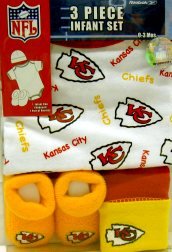 Kansas City Chiefs Three Piece Newborn All Over Creeper Set