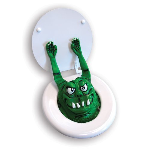 Your wife will never yell at you about leaving the seat up again! This Toilet Monster is shocking and funny! He attaches to the inside of the toilet bowl by suction cups. As the unsuspecting person goes to use the bathroom, theyll scream as they lift the seat cover and this little monster pops out at them.