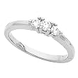 14K White Gold Diamond Three-Stone Engagement Ring - 0.25 Ct.