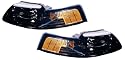 2001-2004 (2002 2003 01 02 03 04) Ford Mustang Headlight Assembly (Black) - One Pair (Both Driver and Passenger Sides) - DOT Certified Headlamp