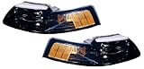 2001-2004 (2002 2003 01 02 03 04) Ford Mustang Headlight Assembly (Black) - One Pair (Both Driver and Passenger Sides) - DOT Certified Headlamp