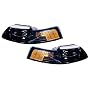 2001-2004 (2002 2003 01 02 03 04) Ford Mustang Headlight Assembly (Black) - One Pair (Both Driver and Passenger Sides) - DOT Certified Headlamp