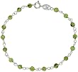Sterling Silver, 3/16" (4 mm) Wrapped Natural Peridot Bead Necklace, Bracelet, Anklet (Available in Many Sizes)