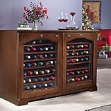 Capri Wine Cellar Credenza (72 Bottle - 2-Temp) (Mahogany