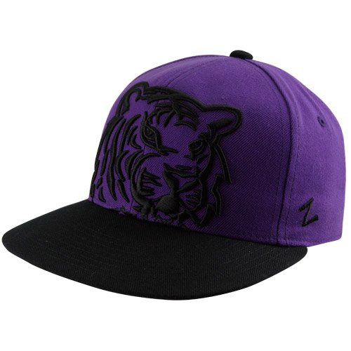 Zephyr LSU Tigers Purple-Black Outline Fitted Hat (7 3/4)