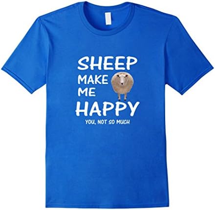 Men's Sheep Make Me Happy Special Gift Shirt - Funny T Shirt XL Royal Blue
