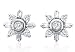 14k White Gold Round and Baguette Diamond Earrings Studs (GH, I1-I2, 0.50 carat)
