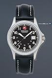 Swiss Military 06-4035-04-001 Men's Black Conquest Leather Strap Watch