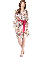 Limited Collection Retro Floral Dressing Gown with Modal