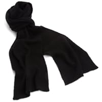 Collection XIIX 100% Cashmere Women's Solid Rib Muffler, Black, One Size