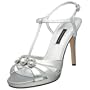 Caparros Women's Fabrizio Platform T-Strap,Silver Metallic,7.5 M US